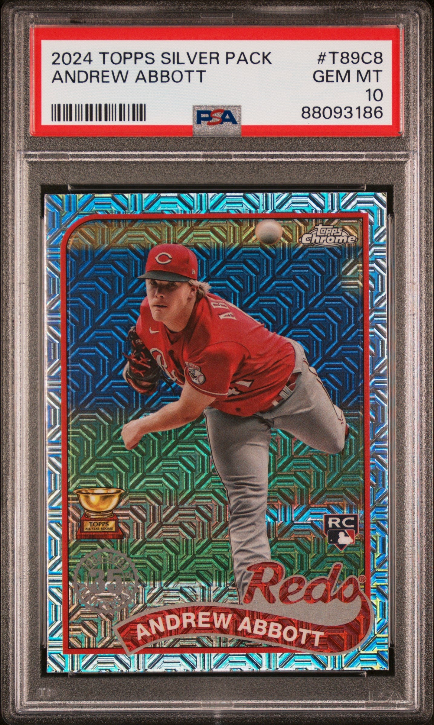 Graded 2024 Topps Silver Pack Andrew Abbott #T89C8 Rookie RC Baseball Card PSA 10 Gem Mint