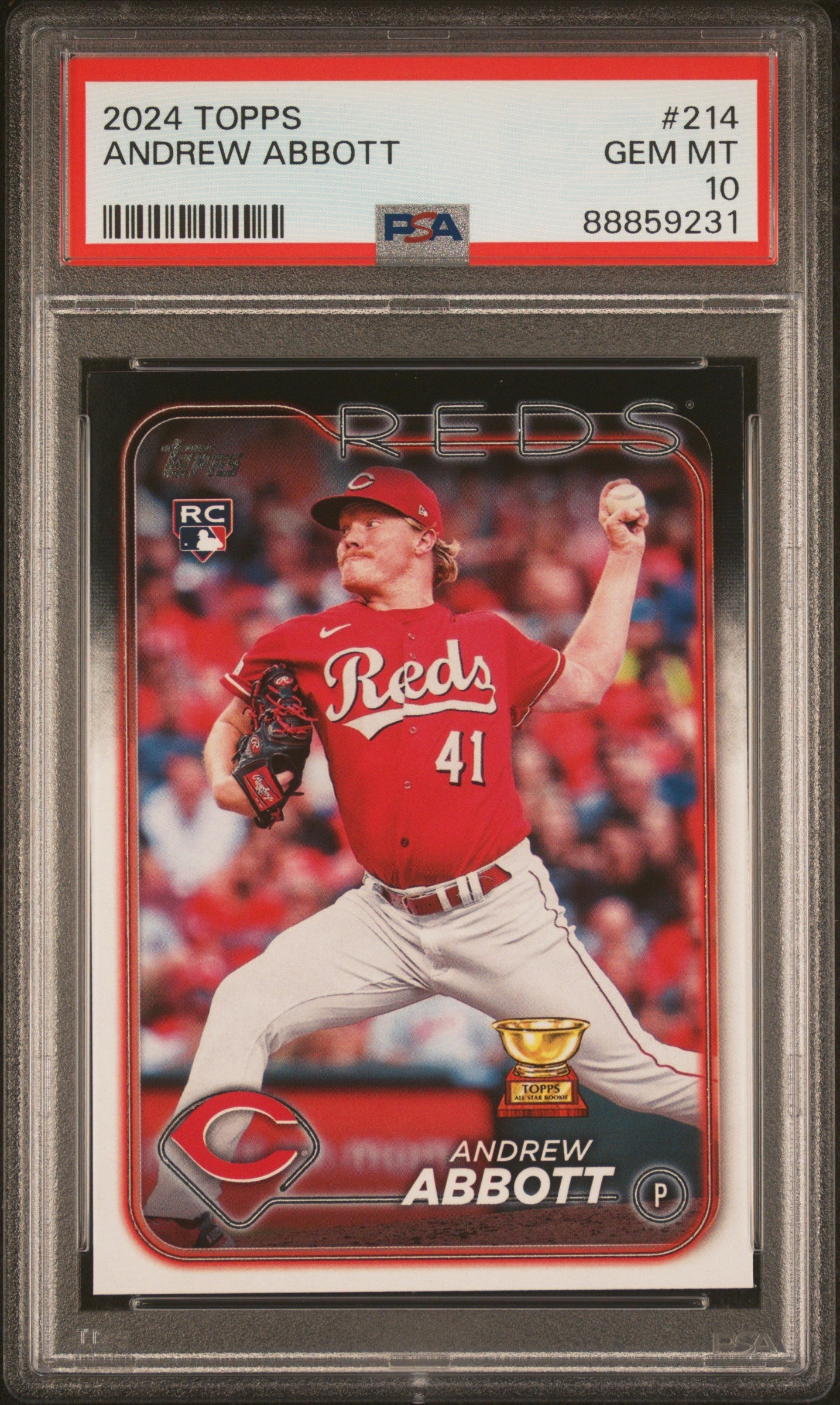 Graded 2024 Topps Andrew Abbott #214 Rookie RC Baseball Card PSA 10 Gem Mint