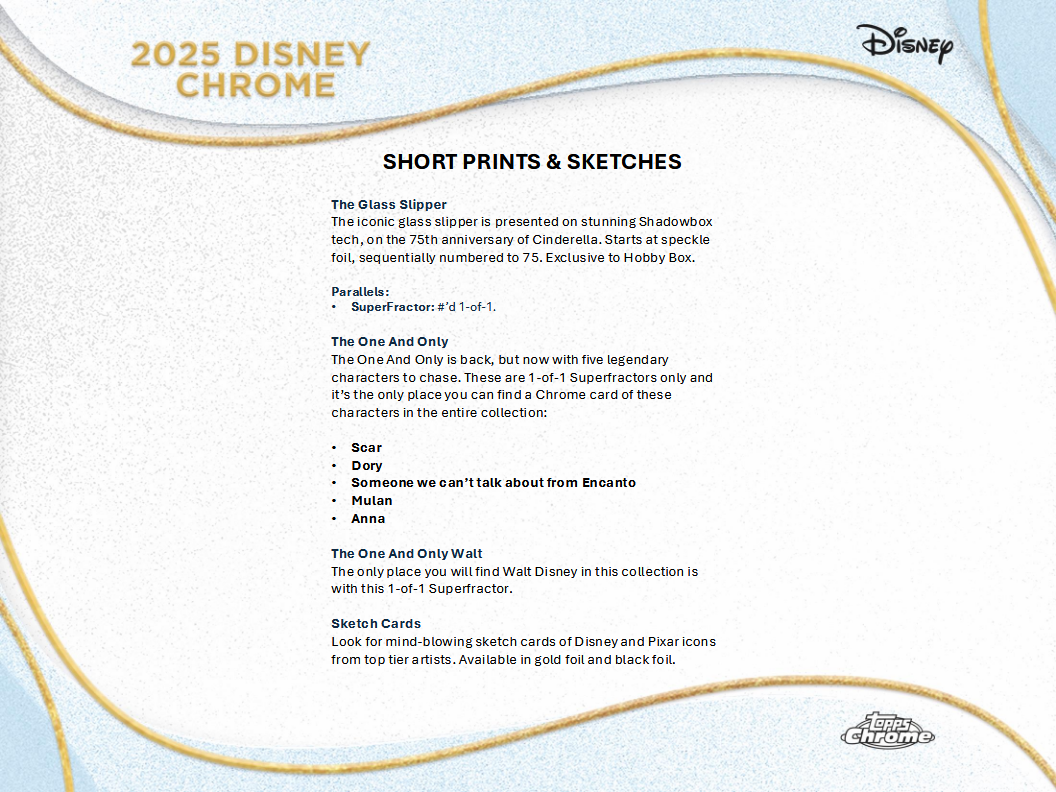 Disney Trading Cards Topps Chrome 2025 Hobby Breaker Box (09/24/2025)