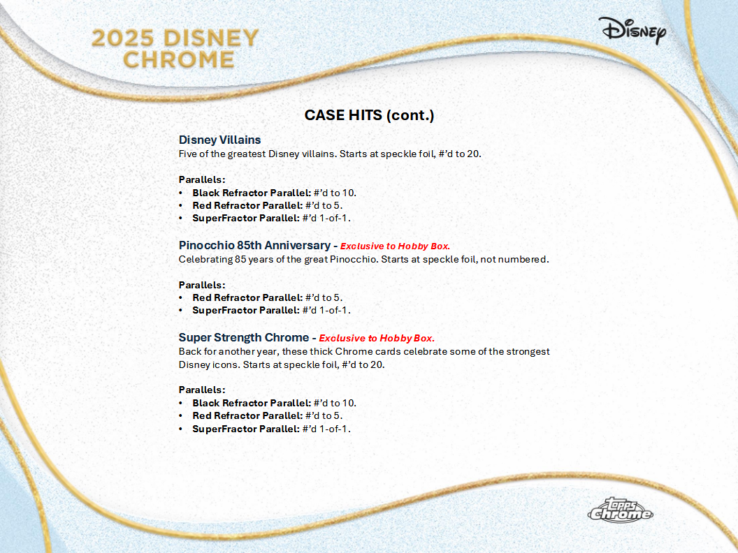 Disney Trading Cards Topps Chrome 2025 Hobby Breaker Box (09/24/2025)