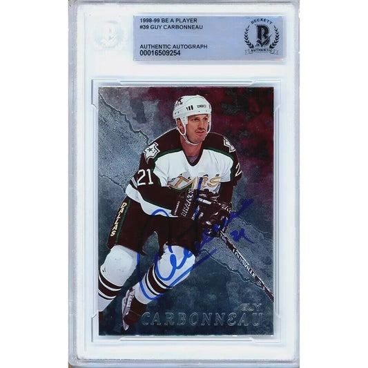 1998 Be A Player #39 — Guy Carbonneau Dallas Stars Autographed Trading Card — Beckett Authentication