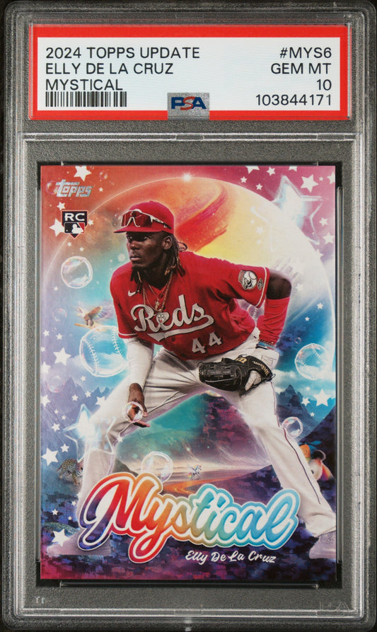 Graded 2024 Topps Update Elly De La Cruz #MYS6 Mystical Rookie RC Baseball Card PSA 10 Gem Mint