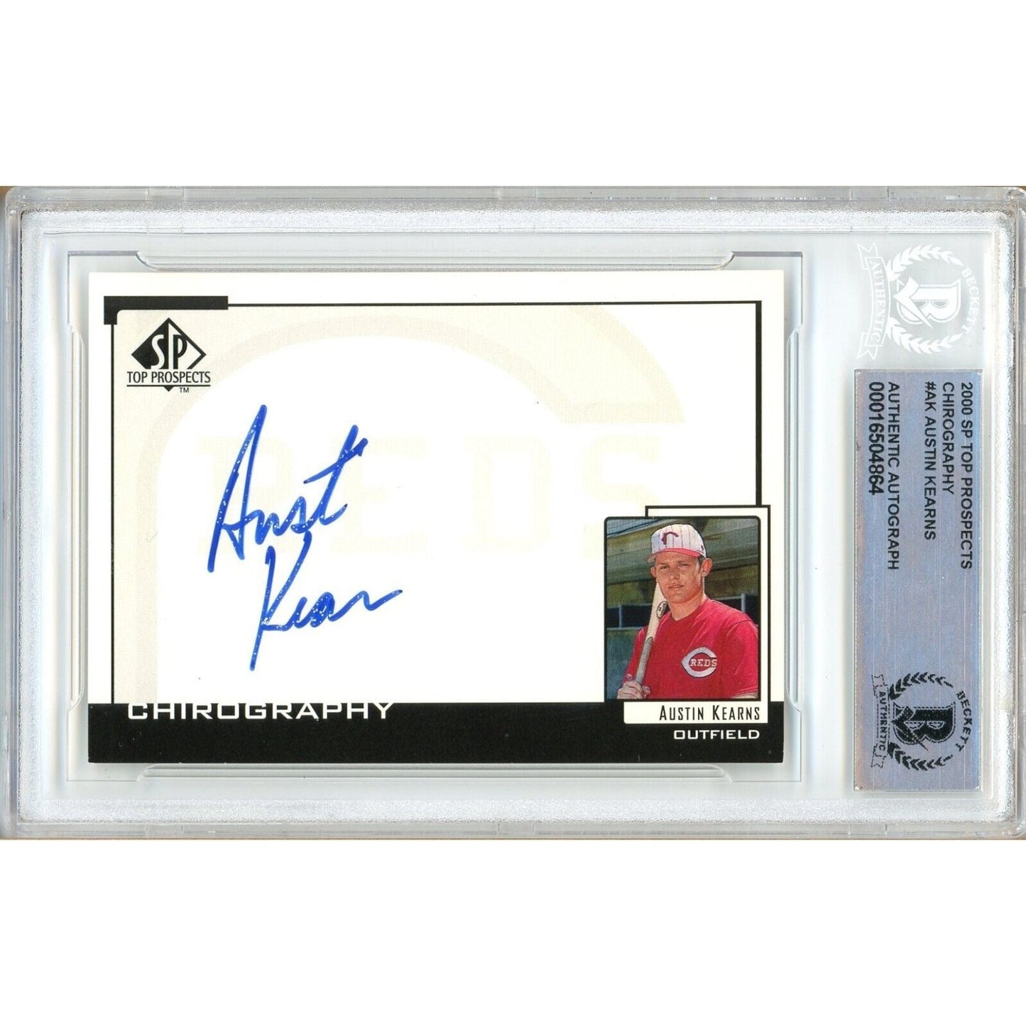 2000 SP Top Prospects Chirography #AK — Austin Kearns Cincinnati Reds Autographed Trading Card — Beckett Authentication
