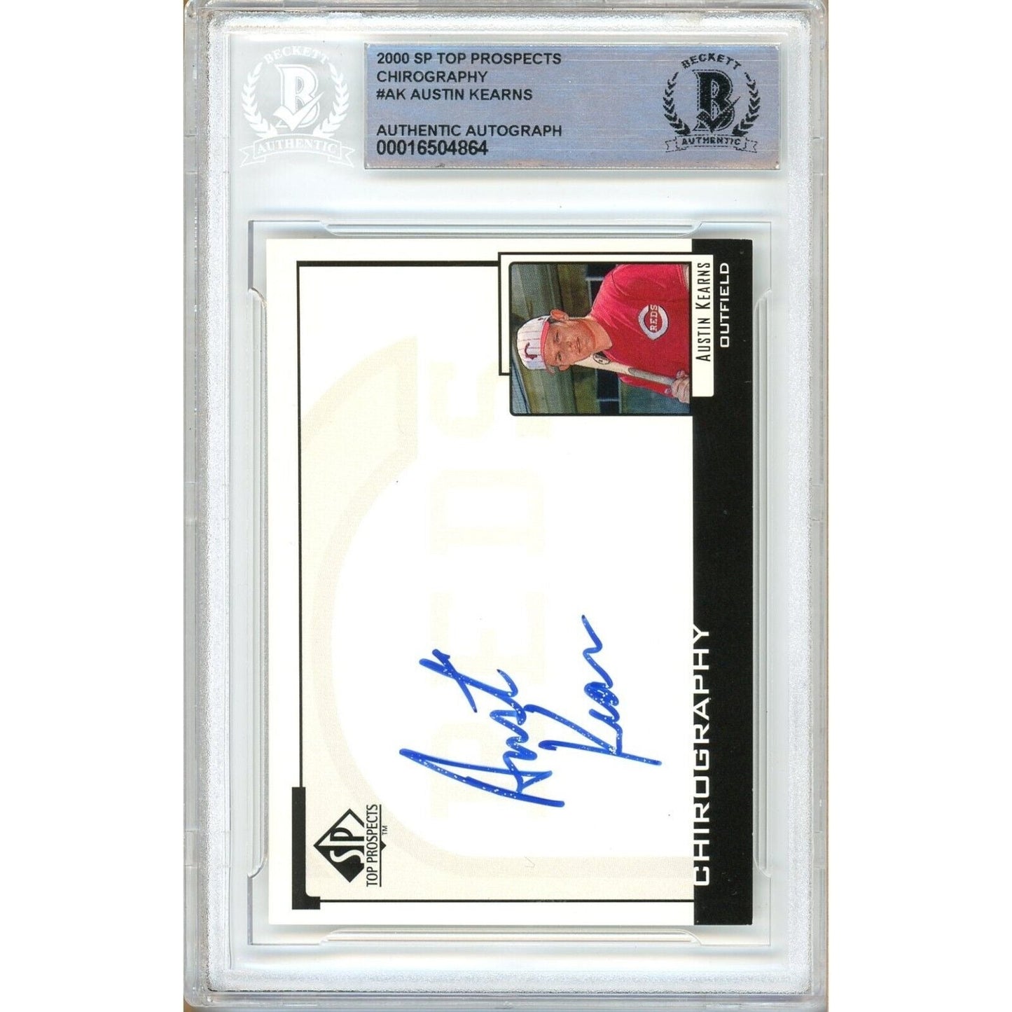 2000 SP Top Prospects Chirography #AK — Austin Kearns Cincinnati Reds Autographed Trading Card — Beckett Authentication
