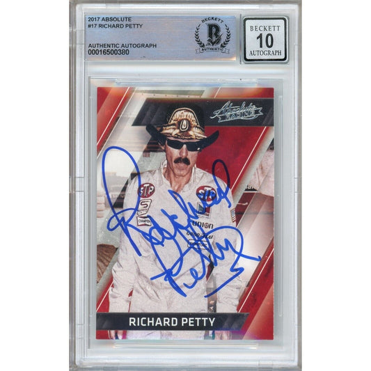 Richard Petty Signed Nascar 2017 Panini Absolute Auto Racing Card BGS Auto 10 Graded Slab