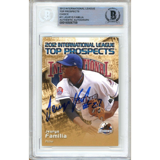 2012 — Jeurys Familia New York Mets New York Mets Autographed Trading Card — Beckett Authentication