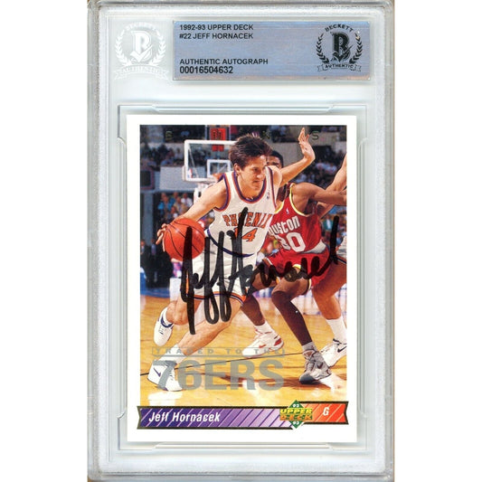 1992-93 Upper Deck #22 — Jeff Hornacek Phoenix Suns Autographed Trading Card — Beckett Authentication