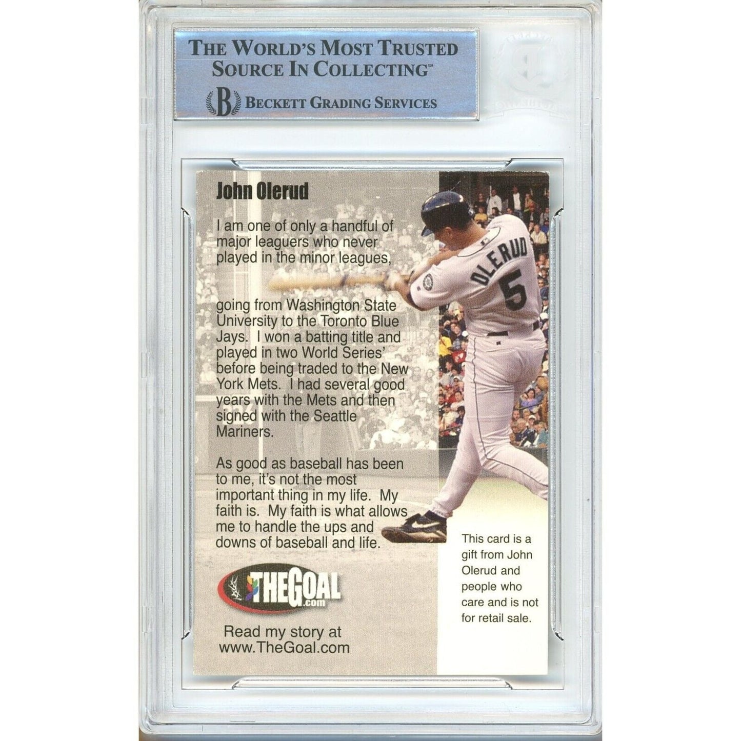 2001 — John Olerud Seattle Mariners Autographed Trading Card — Beckett Authentication