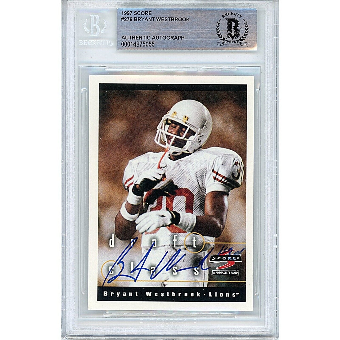 1997 Score #278 — Bryant Westbrook Texas Longhorns Autographed Trading Card — Beckett Authentication