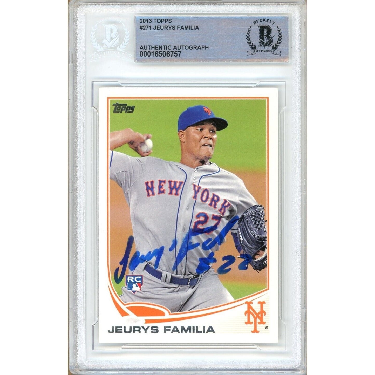 2013 Topps — Jeurys Familia New York Mets New York Mets Autographed Trading Card — Beckett Authentication