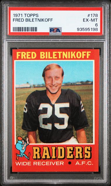Graded 1971 Topps Fred Biletnikoff #178 Football Card PSA 6 EX-MT