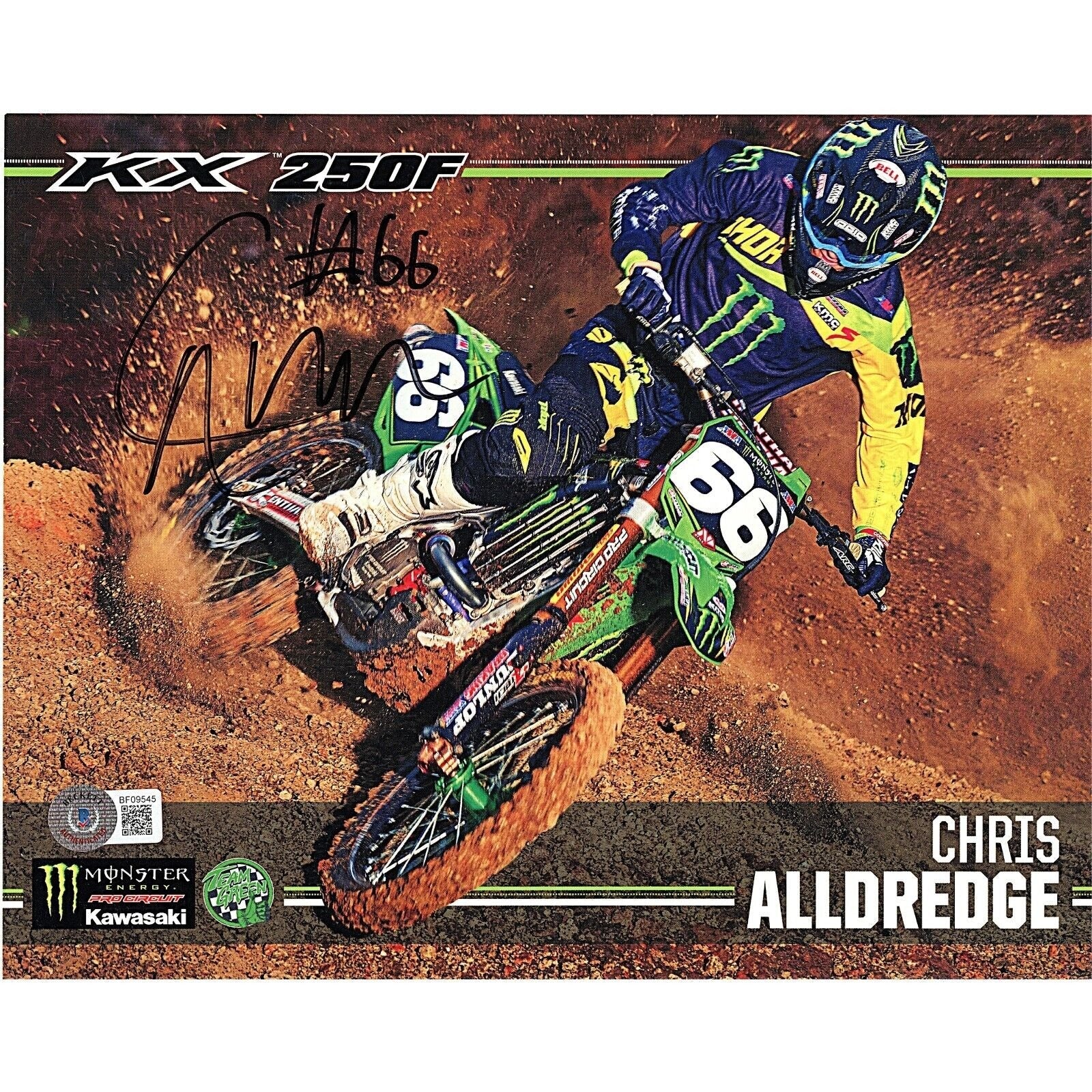 Chris Alldredge Motocross Autographed 8x10 Photo — Beckett Authentication - Sport Cards