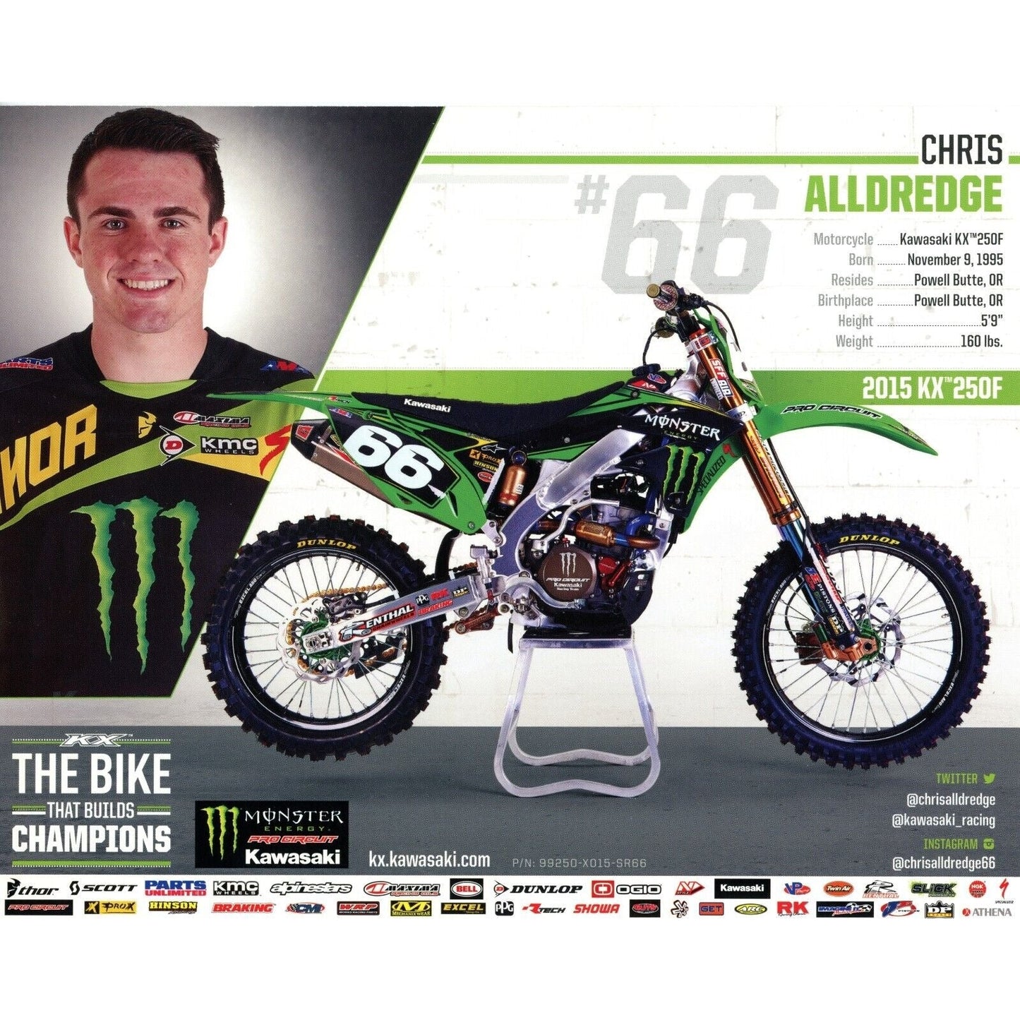 Chris Alldredge Motocross Autographed 8x10 Photo — Beckett Authentication - Sport Cards