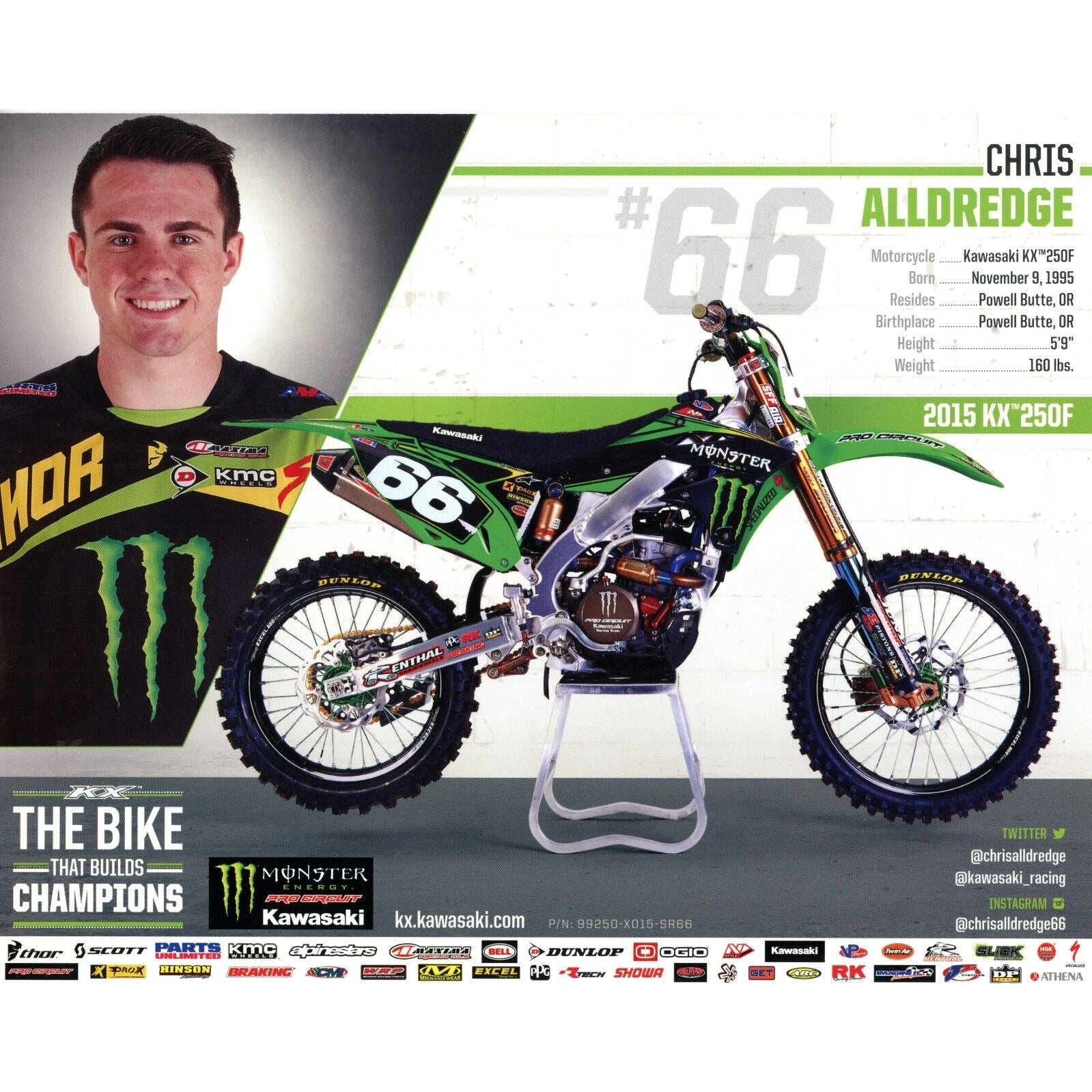 Chris Alldredge Motocross Autographed 8x10 Photo — Beckett Authentication - Sport Cards