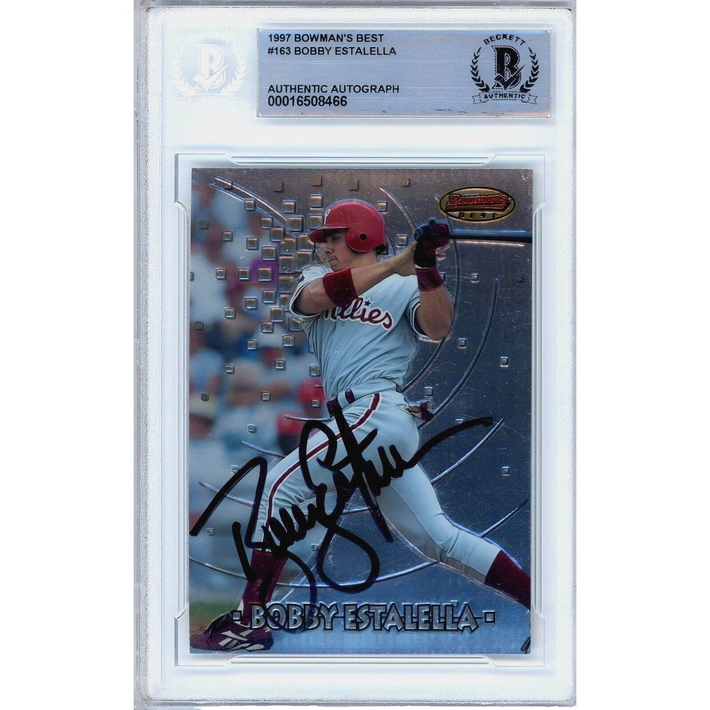 1997 Bowman Best #163 — Bobby Estalella Phillies Autographed Trading Card — Beckett Authentication