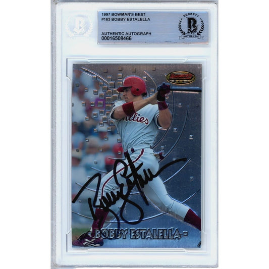 1997 Bowman Best #163 — Bobby Estalella Phillies Autographed Trading Card — Beckett Authentication