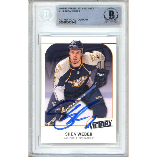 Shea Weber Nashville Predators Signed 2009-10 Upper Deck Victory Card Beckett Auth Auto