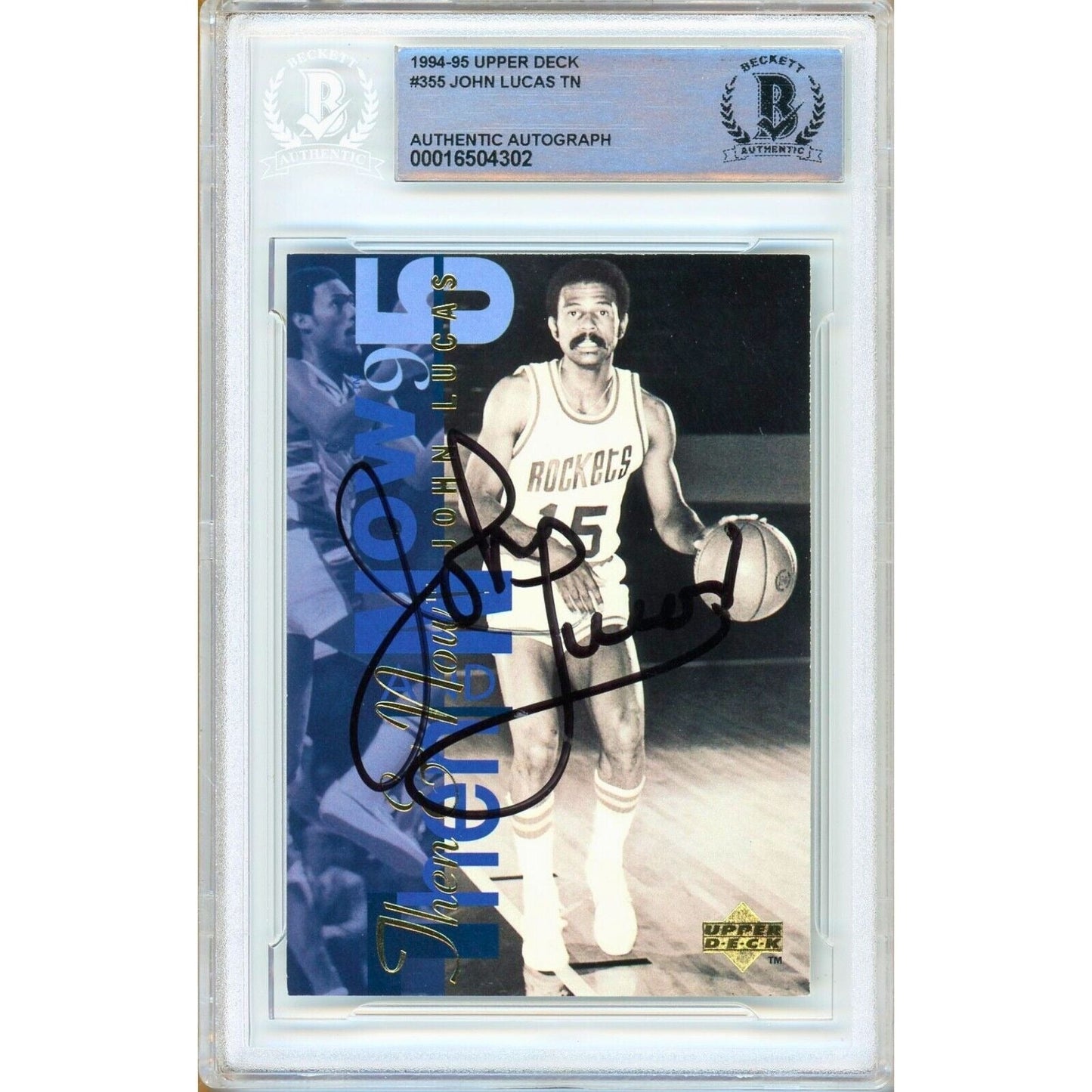 1994 Upper Deck #355 — John Lucas Houston Rockets Autographed Trading Card — Beckett Authentication