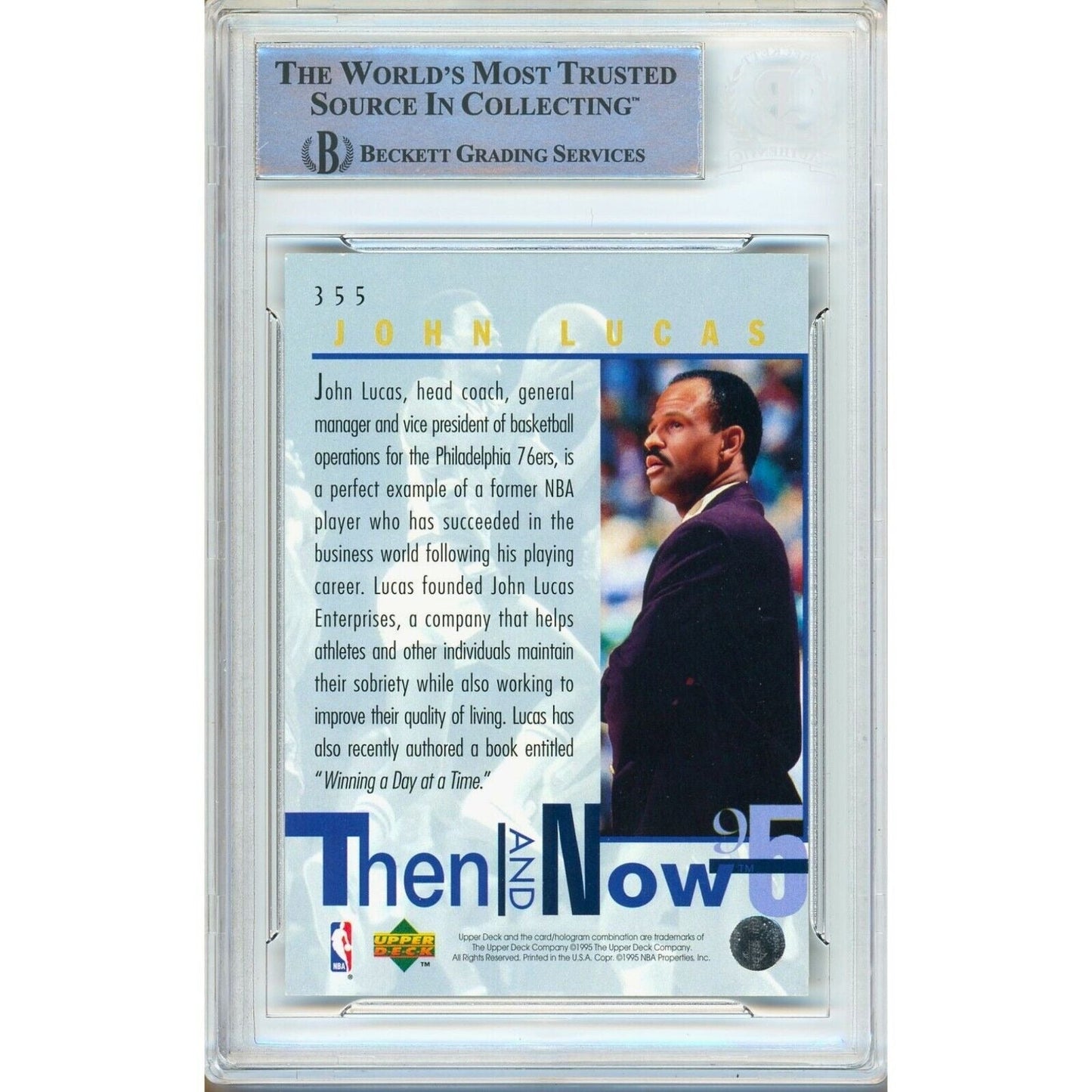 1994 Upper Deck #355 — John Lucas Houston Rockets Autographed Trading Card — Beckett Authentication