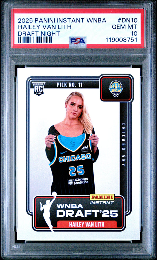 Graded 2025 Panini Instant Hailey Van Lith #DN10 Draft Night Rookie RC Basketball Card PSA 10 Gem Mint