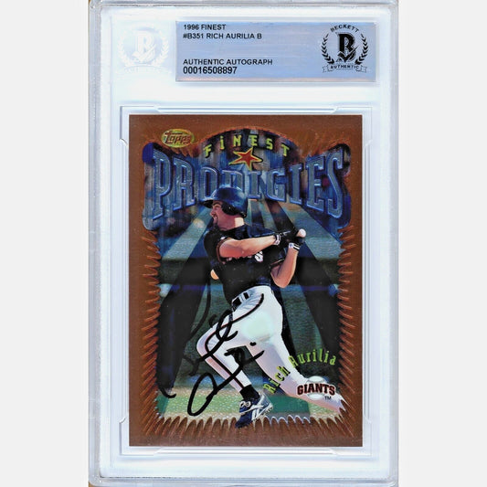 Rich Aurilia San Francisco Giants Signed 1996 Finest Prodigies Card Beckett Auth Auto Slab