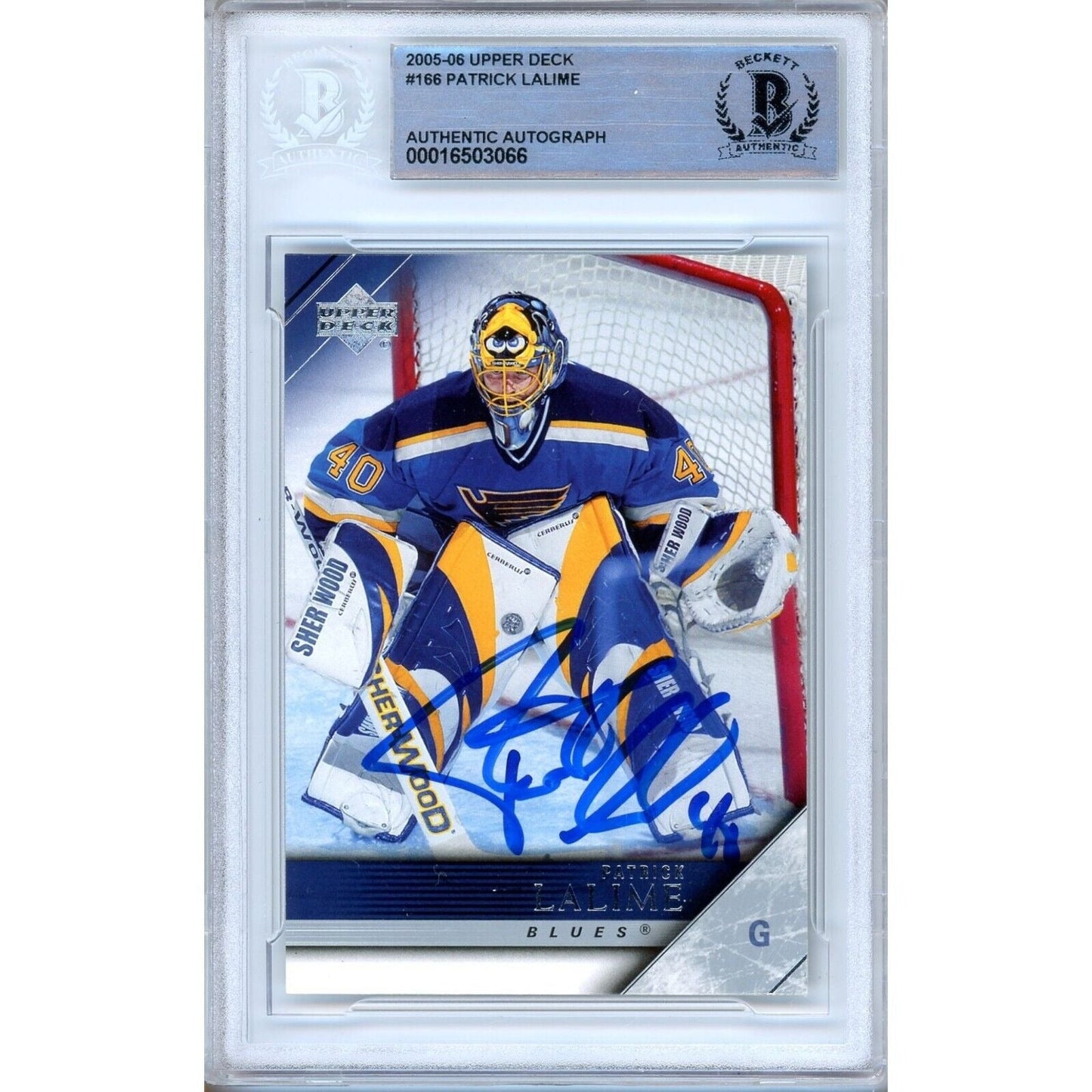 Patrick Lalime St Louis Blues Signed 2005-06 Upper Deck Hockey Card BAS Auth Auto Slab