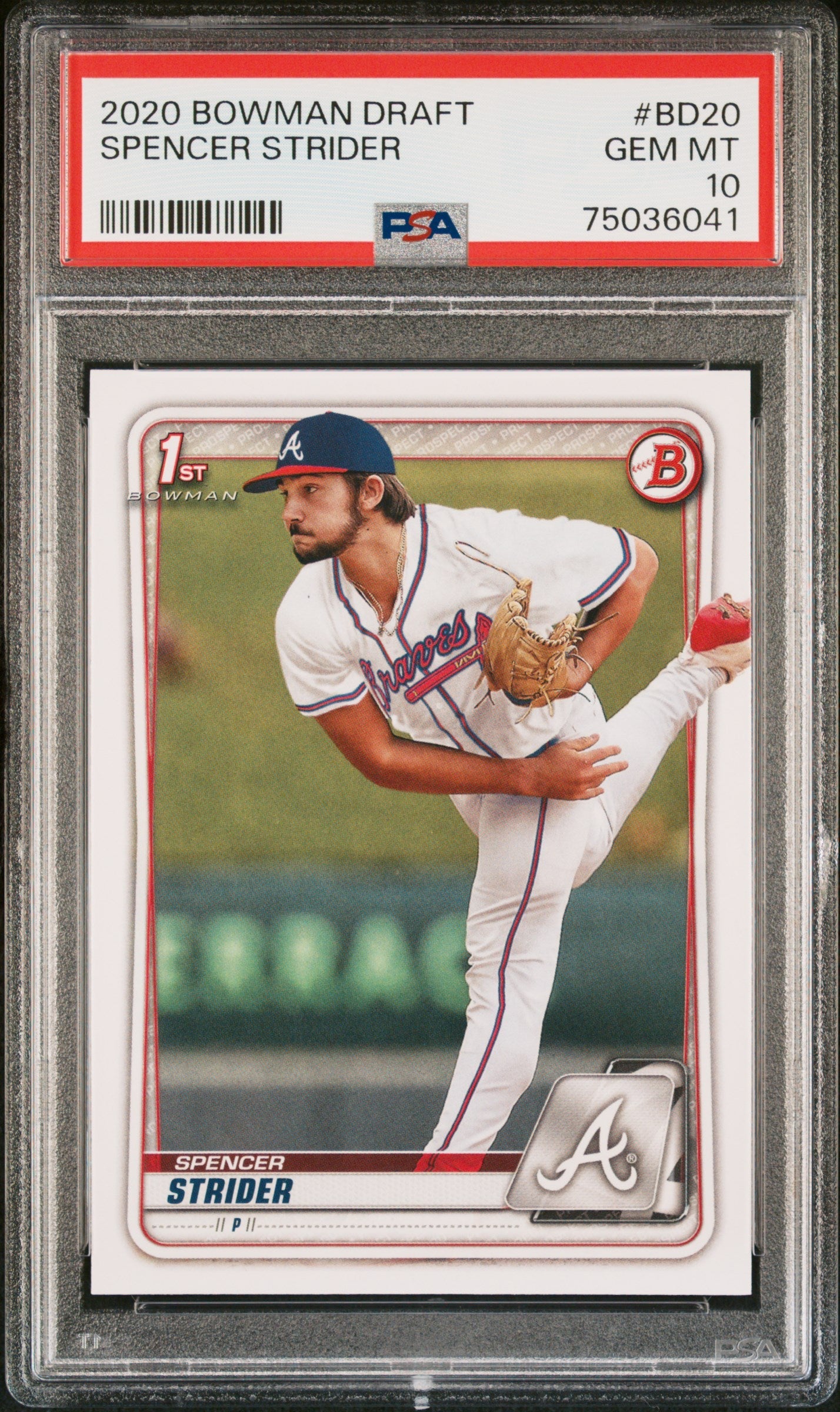 Graded 2020 Topps Bowman Draft Spencer Strider #BD20 Rookie RC Baseball Card PSA 10 Gem Mint