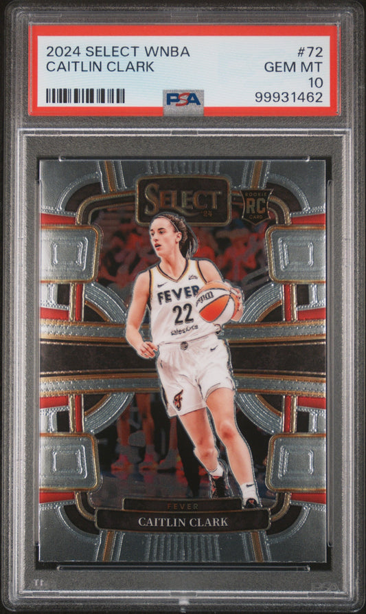 Graded 2024 Panini Select WNBA Caitlin Clark #72 Rookie RC Basketball Card PSA 10 Gem Mint