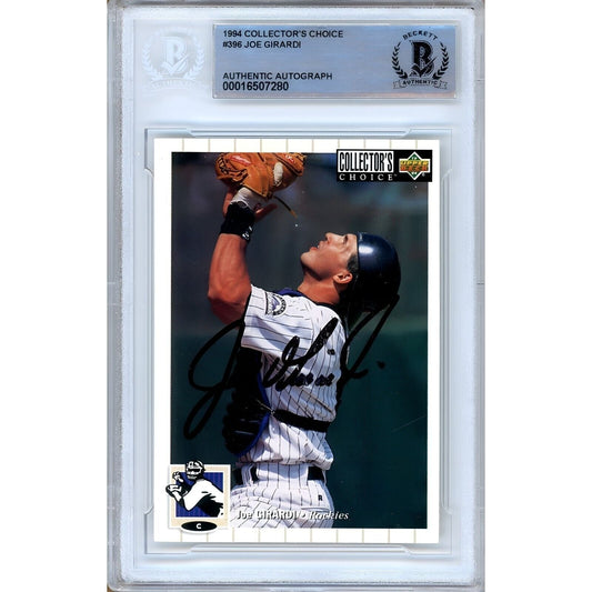 1994 UD #te — Joe Girardi Colorado Rockies Autographed Trading Card — Beckett Authentication