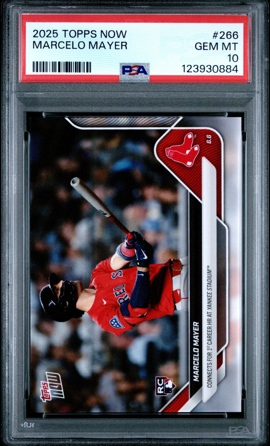 Graded 2025 Topps Now Marcelo Mayer #266 Rookie RC Baseball Card PSA 10 Gem Mint