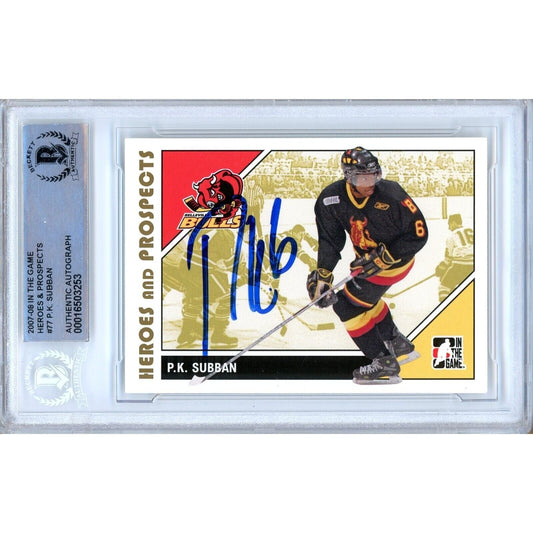 P.K. Subban Canadiens Signed 2007-08 ITG Heroes and Prospects Card BAS Auth Auto Slab