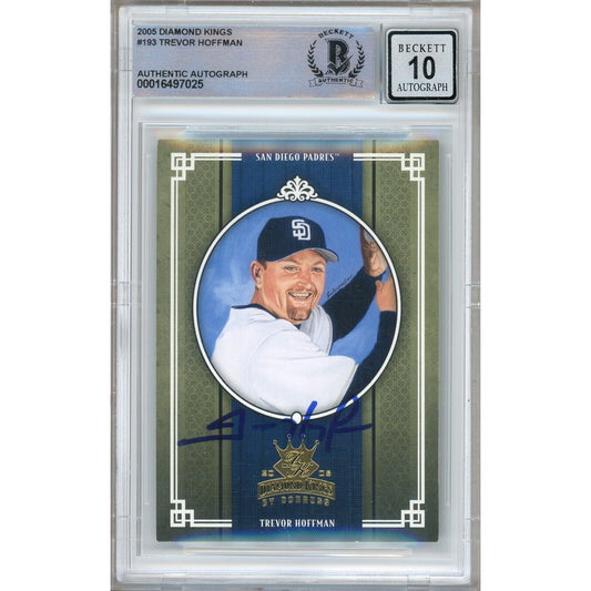 Trevor Hoffman San Diego Padres Signed 2005 Diamond Kings Card BGS Auto 10 Graded