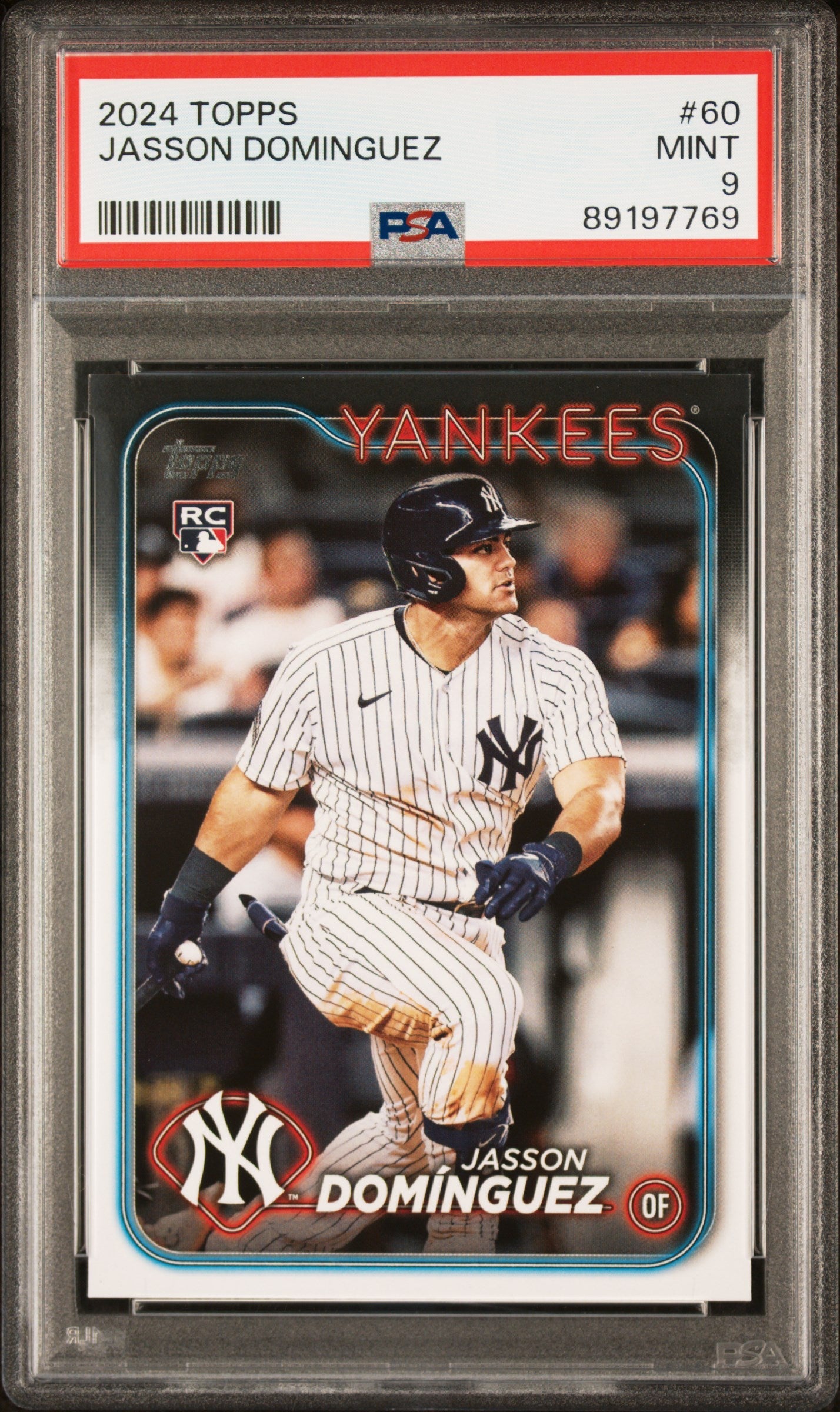 Graded 2024 Topps Jasson Dominguez #60 Rookie RC Baseball Card PSA 9 Mint