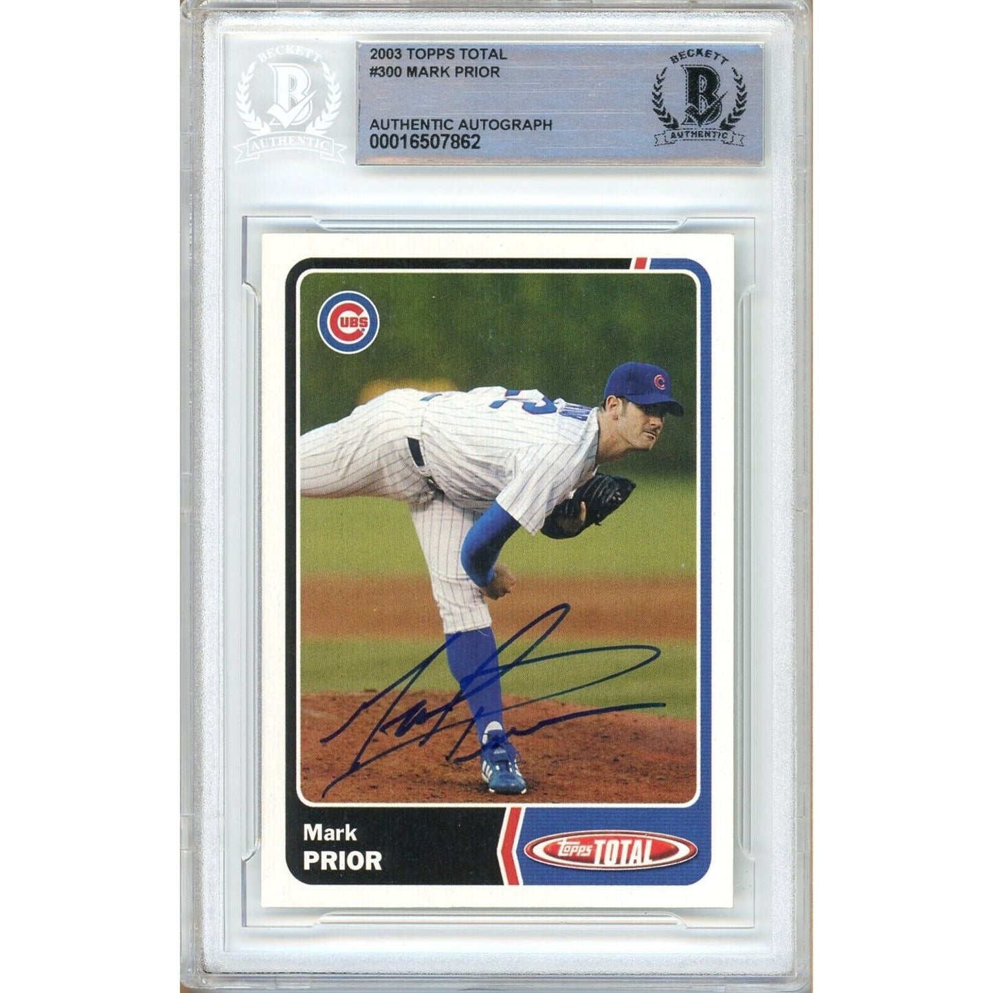 Mark Prior Chicago Cubs Signed 2003 Topps Total Baseball Card Beckett Authentic Auto