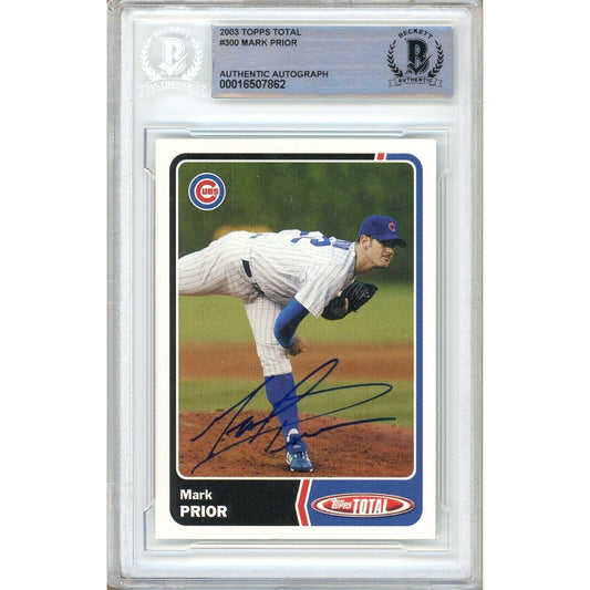 Mark Prior Chicago Cubs Signed 2003 Topps Total Baseball Card Beckett Authentic Auto
