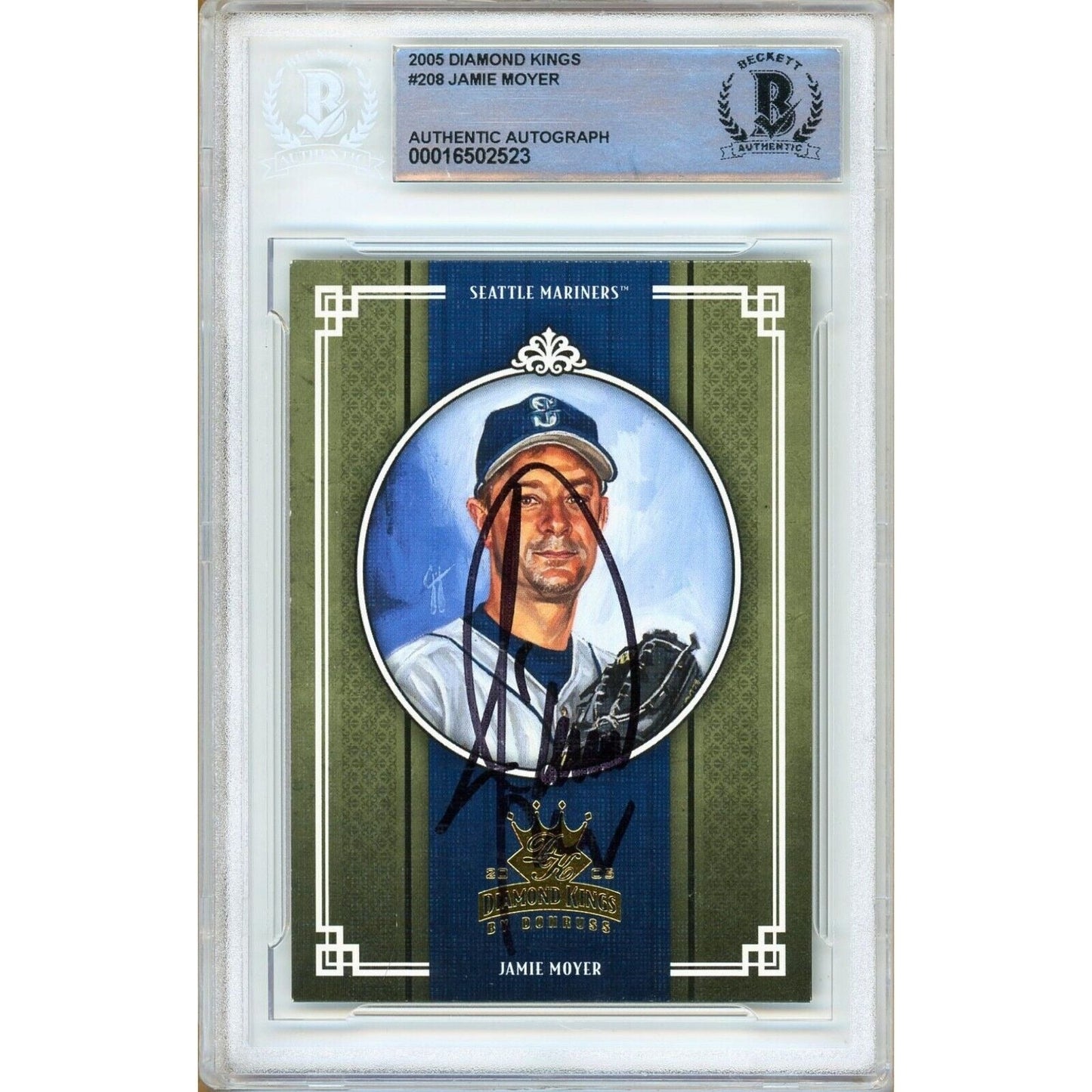 2005 Donruss Diamond Kings #208 — Jamie Moyer Seattle Mariners Autographed Trading Card — Beckett Authentication