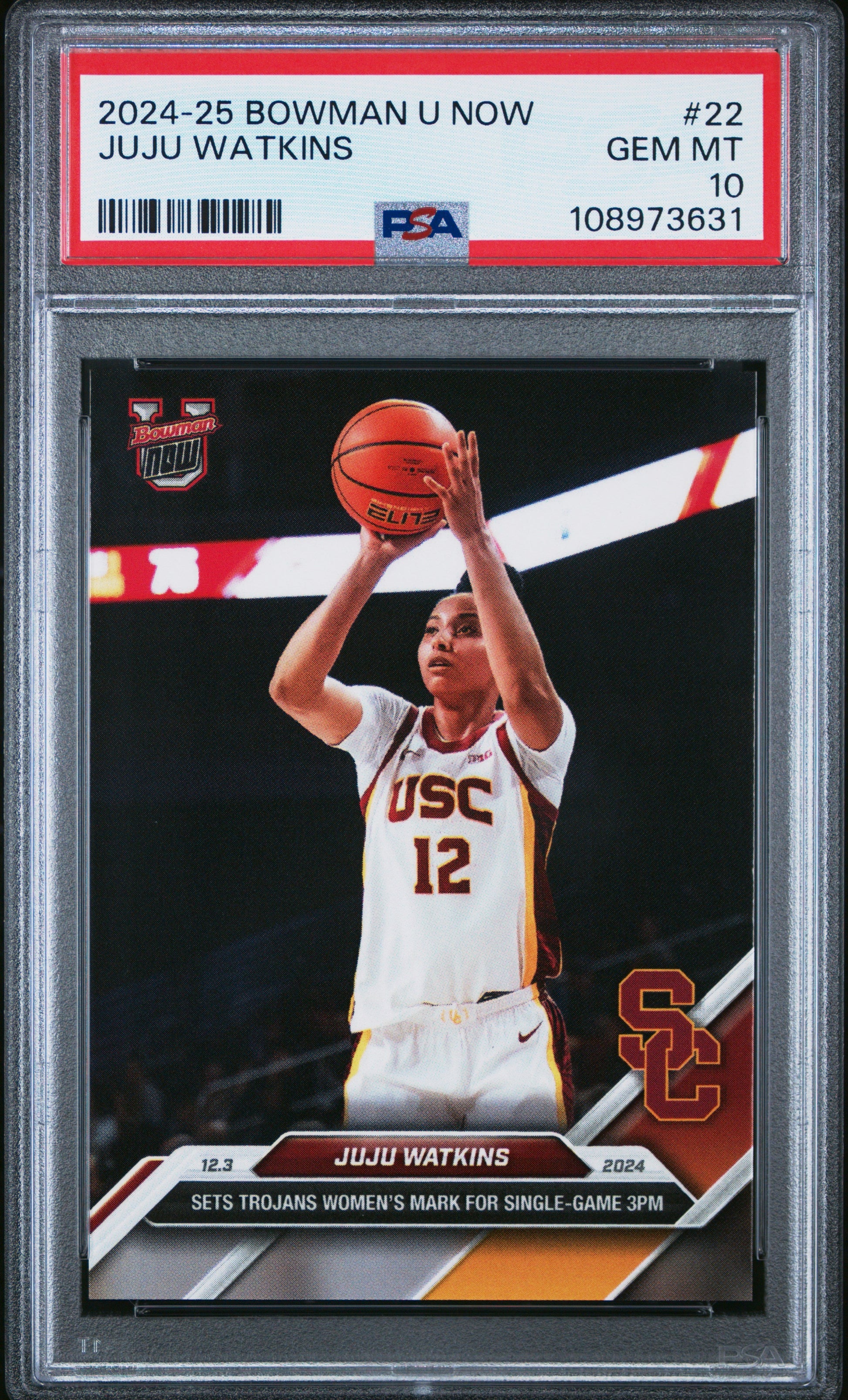 Graded 2024 Topps Bowman U Now JuJu Watkins #22 Rookie RC Basketball Card PSA 10 Gem Mint - Sport Cards