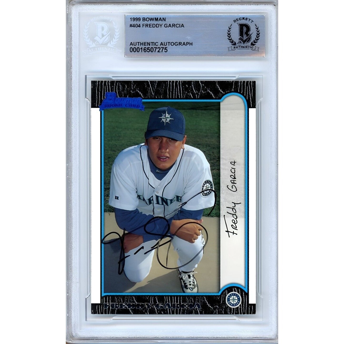 1999 Bowman #404 — Freddy Garcia Seattle Mariners Autographed Trading Card — Beckett Authentication