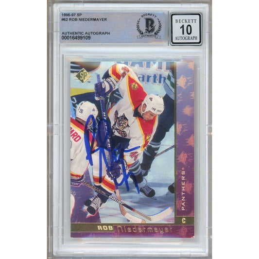 Rob Niedermayer Florida Panthers Signed 1996-97 Upper Deck SP Card BGS Auto 10 Graded