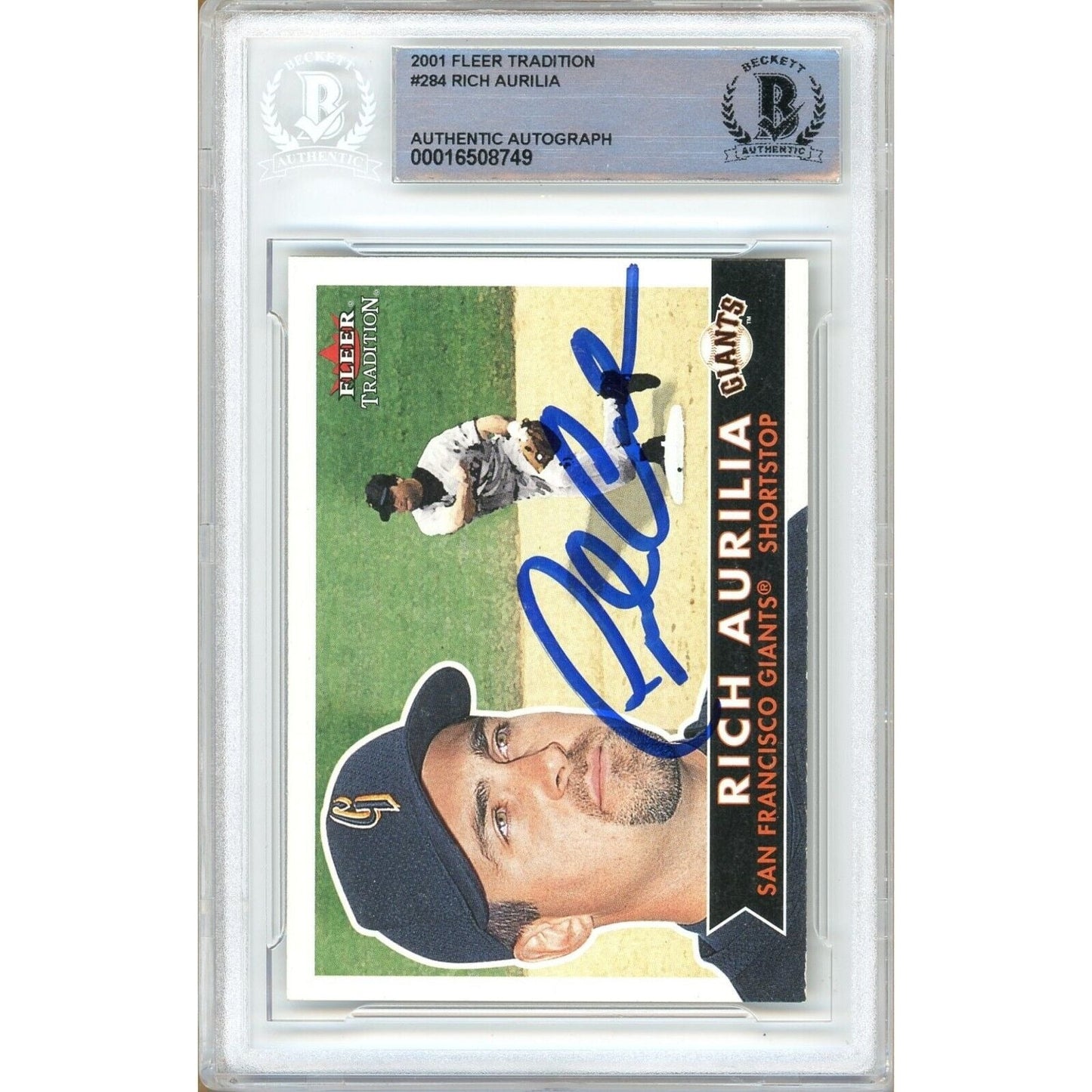 Rich Aurilia San Francisco Giants Signed 2001 Fleer Tradition Card Beckett Authentic Auto