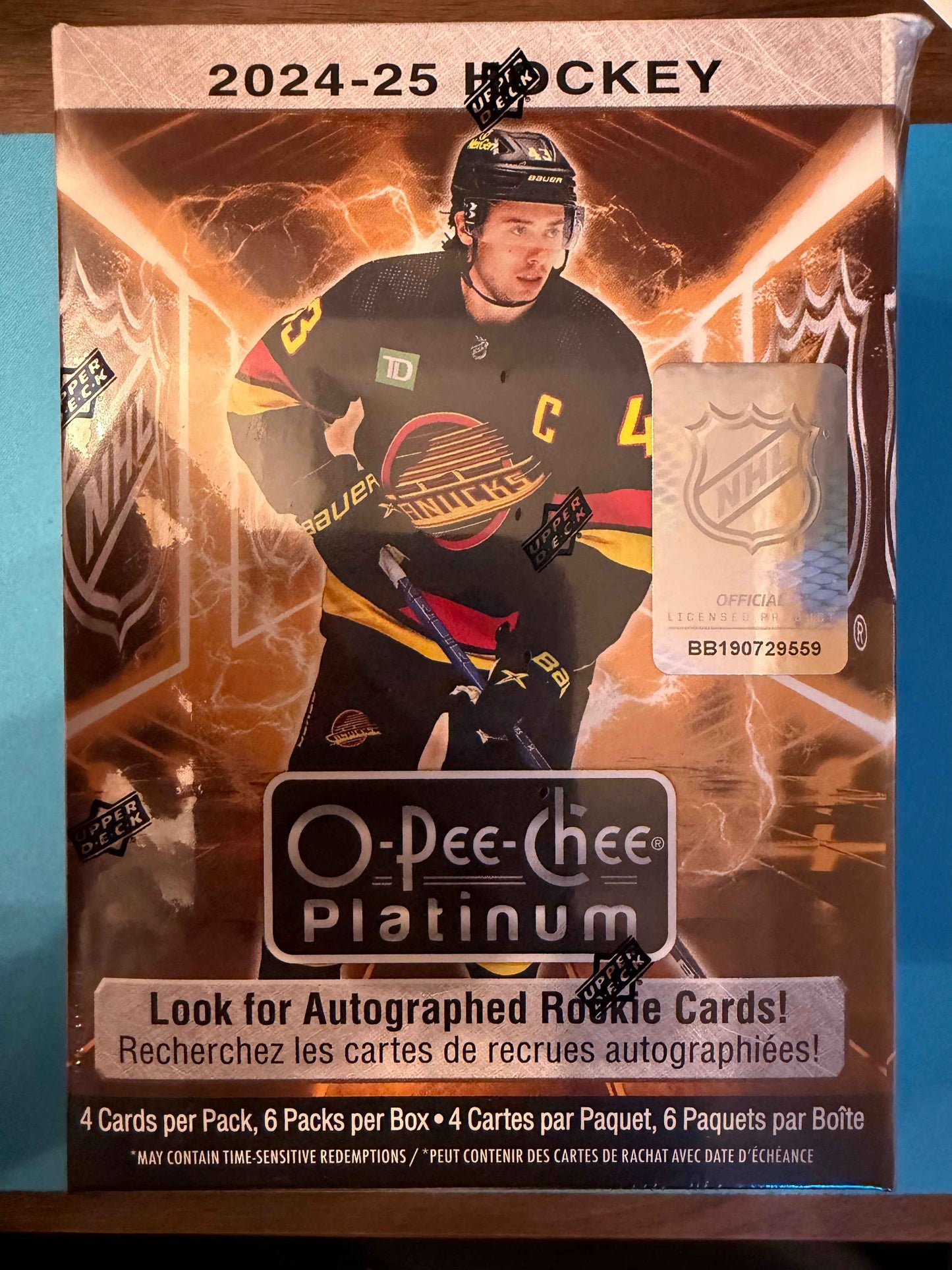 2024-25 Upper Deck O-Pee-Chee PLATINUM Hockey Factory Sealed 6 Pack Blaster Box