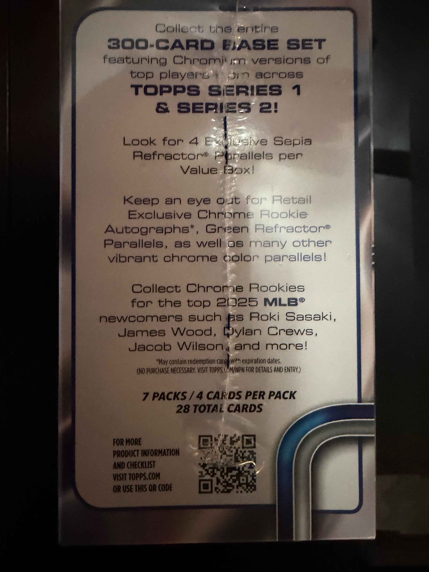 2025 Topps Chrome Baseball Factory Sealed Blaster Box