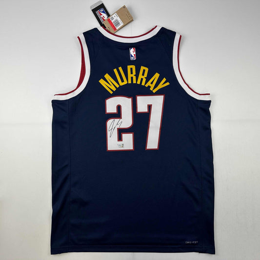 Autographed/Signed Jamal Murray Denver Nuggets Blue Authentic Swingman Basketball Jersey Fanatics COA - Sport Cards