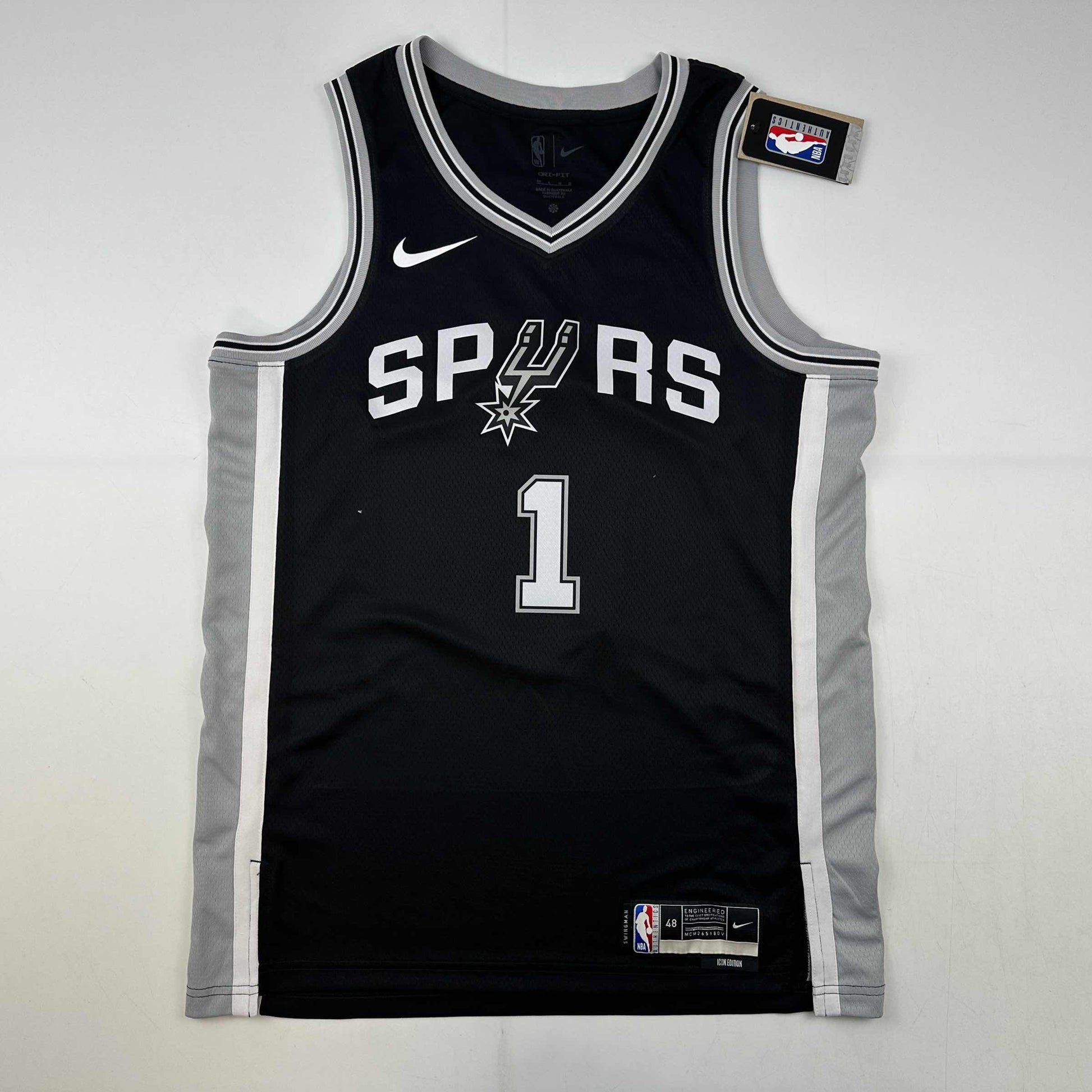 Autographed/Signed Victor Wembanyama San Antonio Spurs Black Authentic Swingman Basketball Jersey Fanatics COA - Sport Cards
