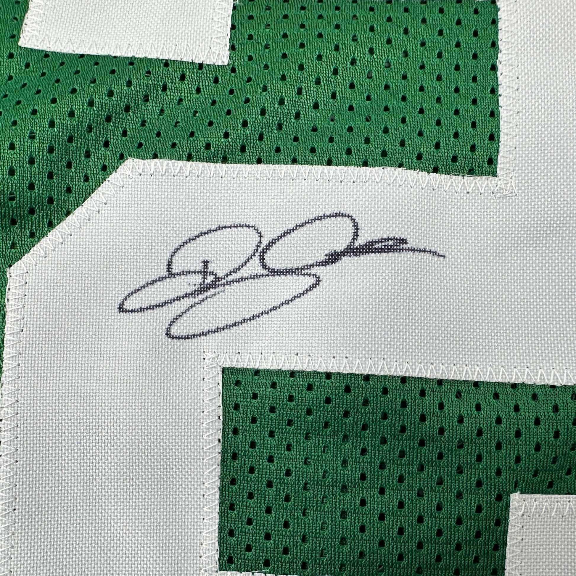 Autographed/Signed Ray Allen Boston Green Basketball Jersey Beckett BAS COA - Sport Cards