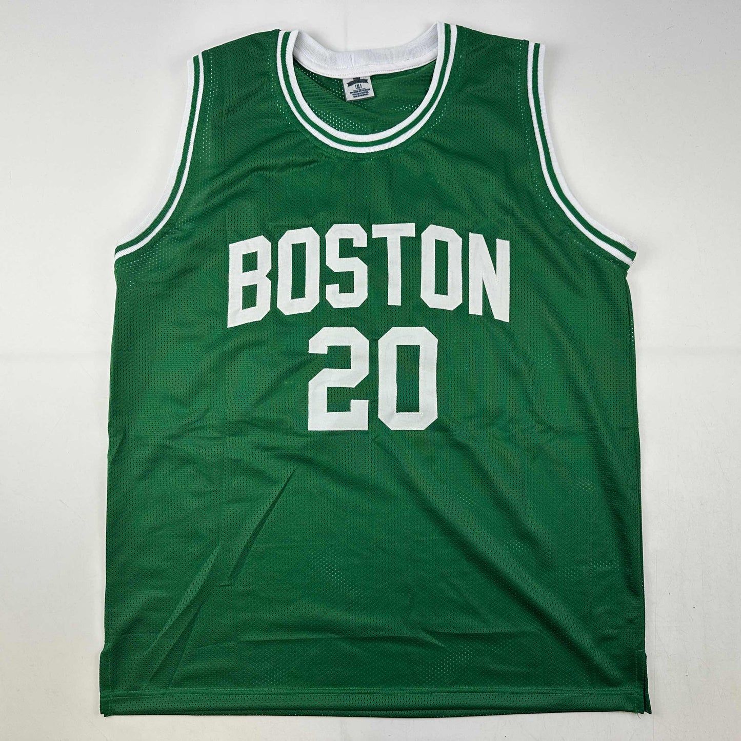 Autographed/Signed Ray Allen Boston Green Basketball Jersey Beckett BAS COA - Sport Cards