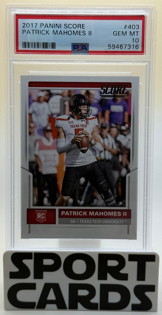 2017 Score #403 Patrick Mahomes II PSA 10 SportCards.com