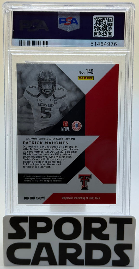 2017 Panini Elite Draft Picks #145 Patrick Mahomes II PSA 10 SportCards.com