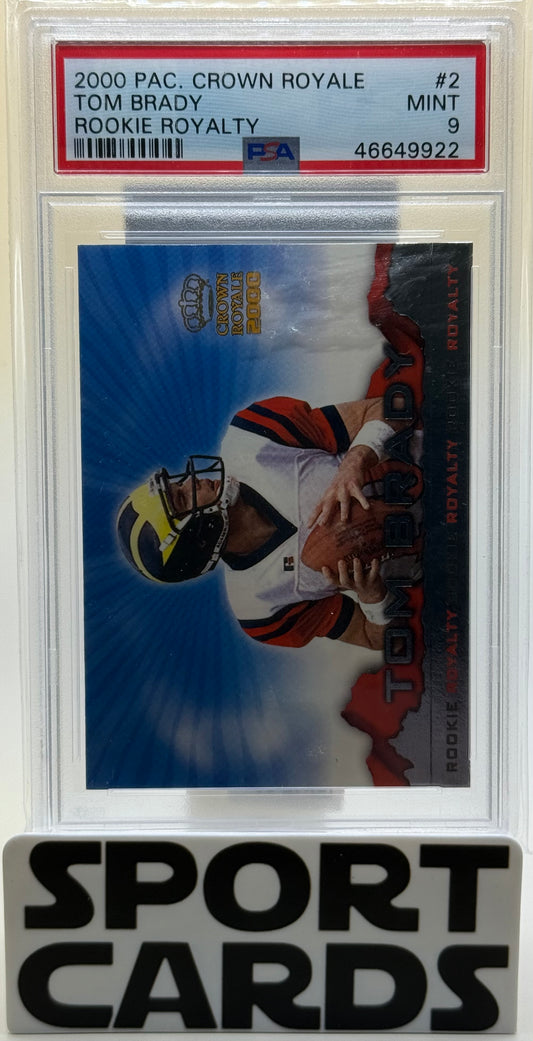 2000 Pacific Crown Royale #2 Tom Brady Rookie Royalty PSA 9 SportCards.com