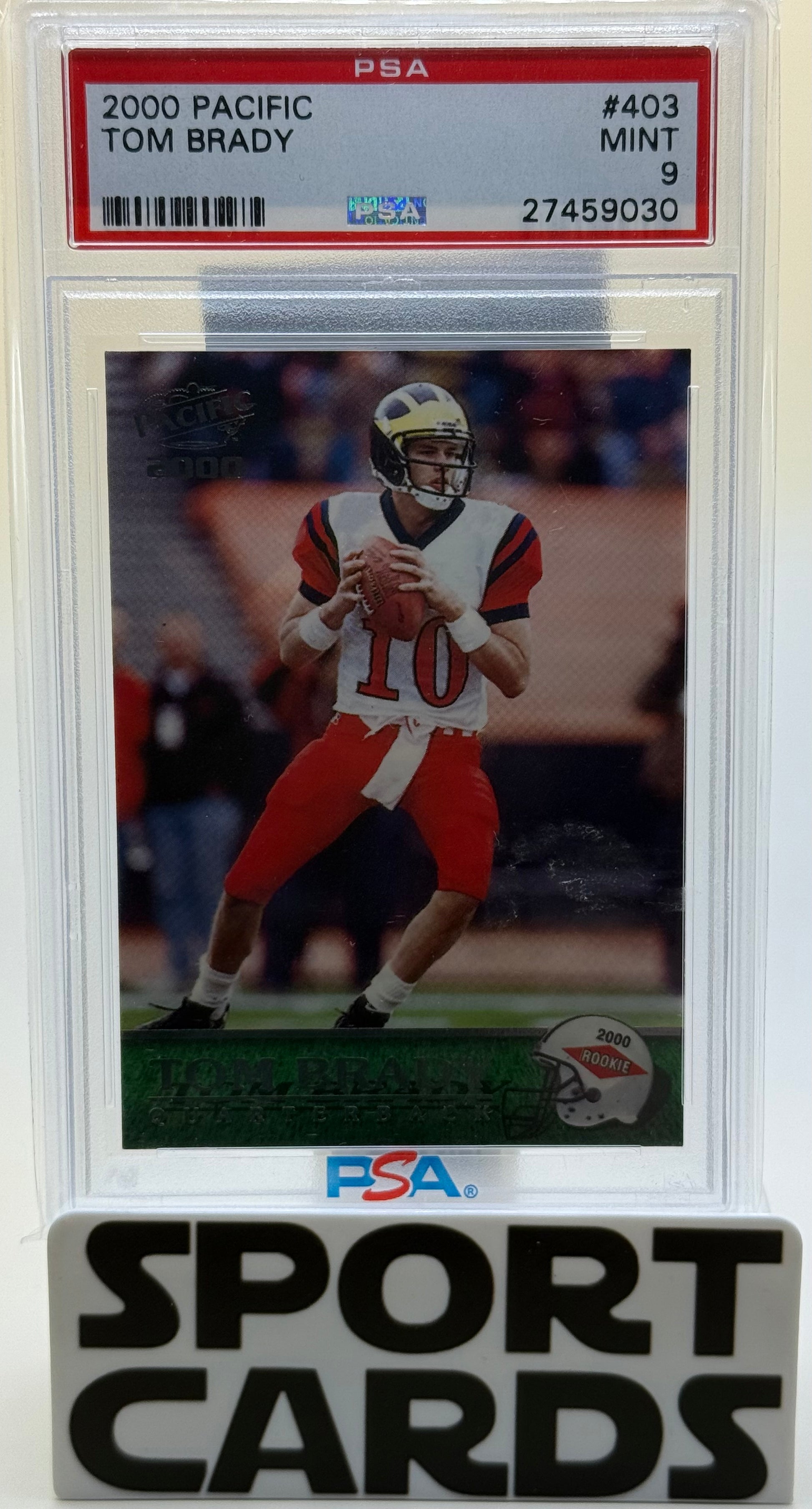 2000 Pacific #403 Tom Brady PSA 9 SportCards.com Sport Cards 2000 Pacific #403 Tom Brady PSA 9 SportCards.com Sport Cards